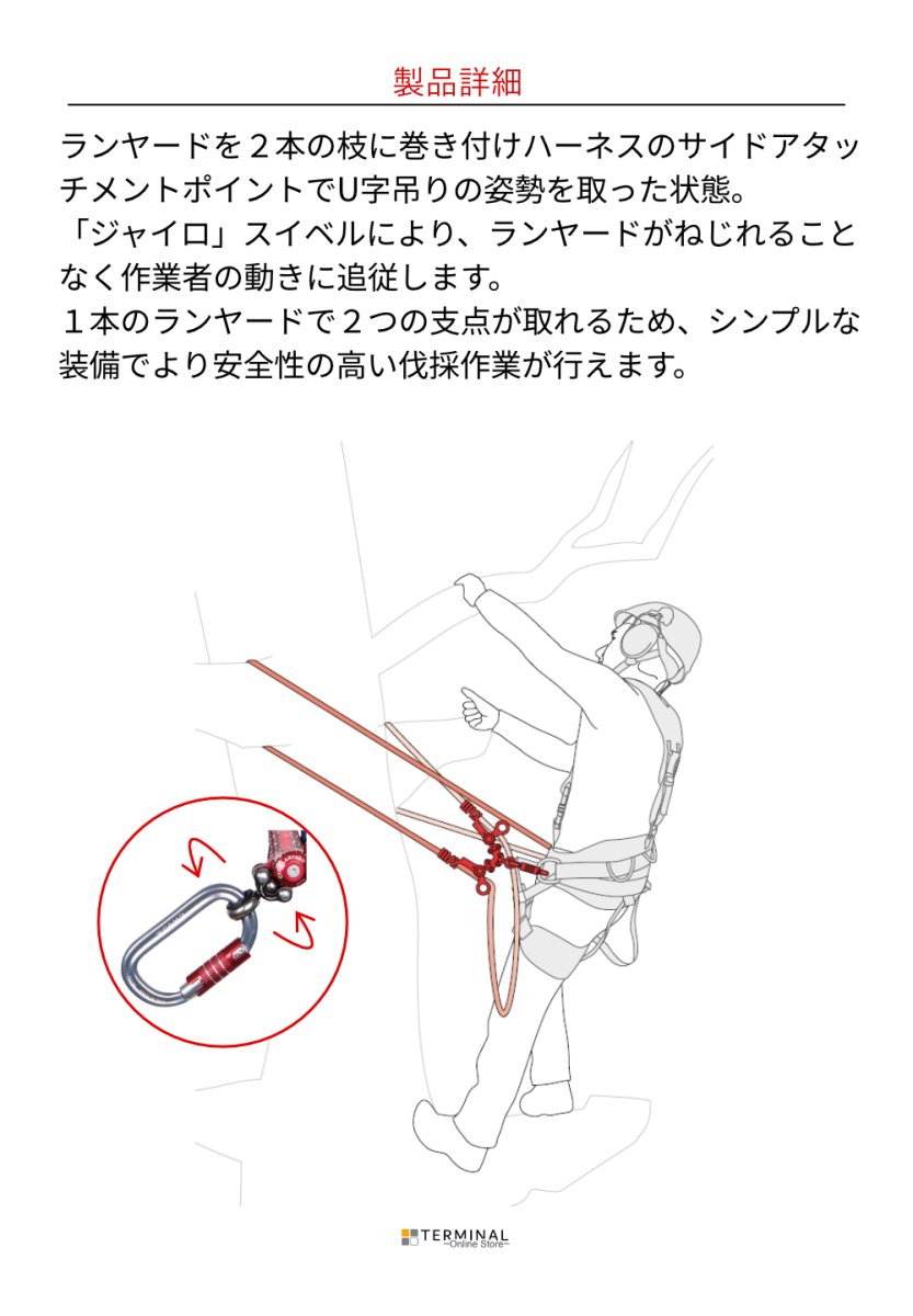 C.A.M.P. (Camp Safety) GYRO LANYARD DOUBLE カンプ ジャイロ ランヤード ダブル 5286401