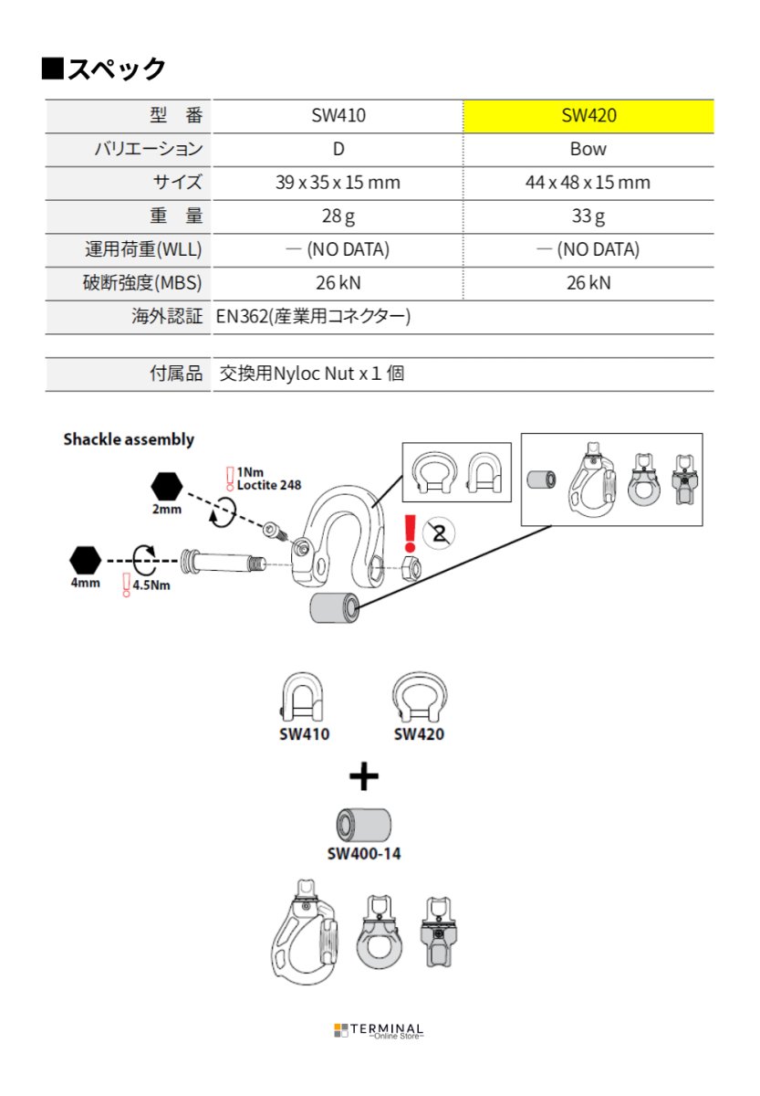DMM Compact Shackles ディーエムエム コンパクトシャックル Bow SW420