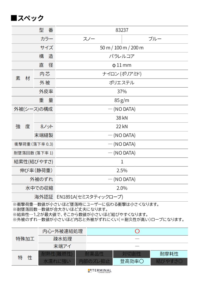 EDELRID PROSTATIC SYNCTEC エーデルリッド プロスタティック シンクテック 11 mm 832370500470