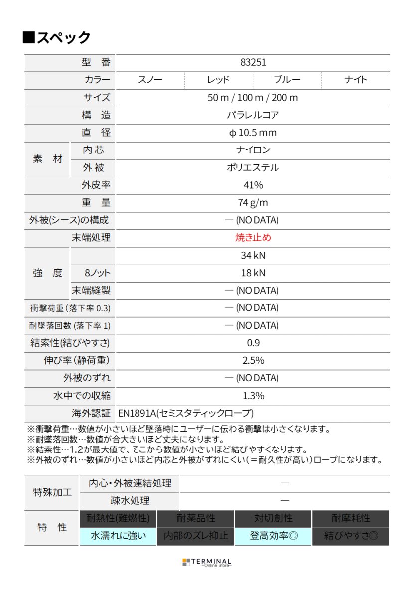 EDELRID ENDURO STATIC エーデルリッド エンデューロスタティック 10.5 mm 832510500470