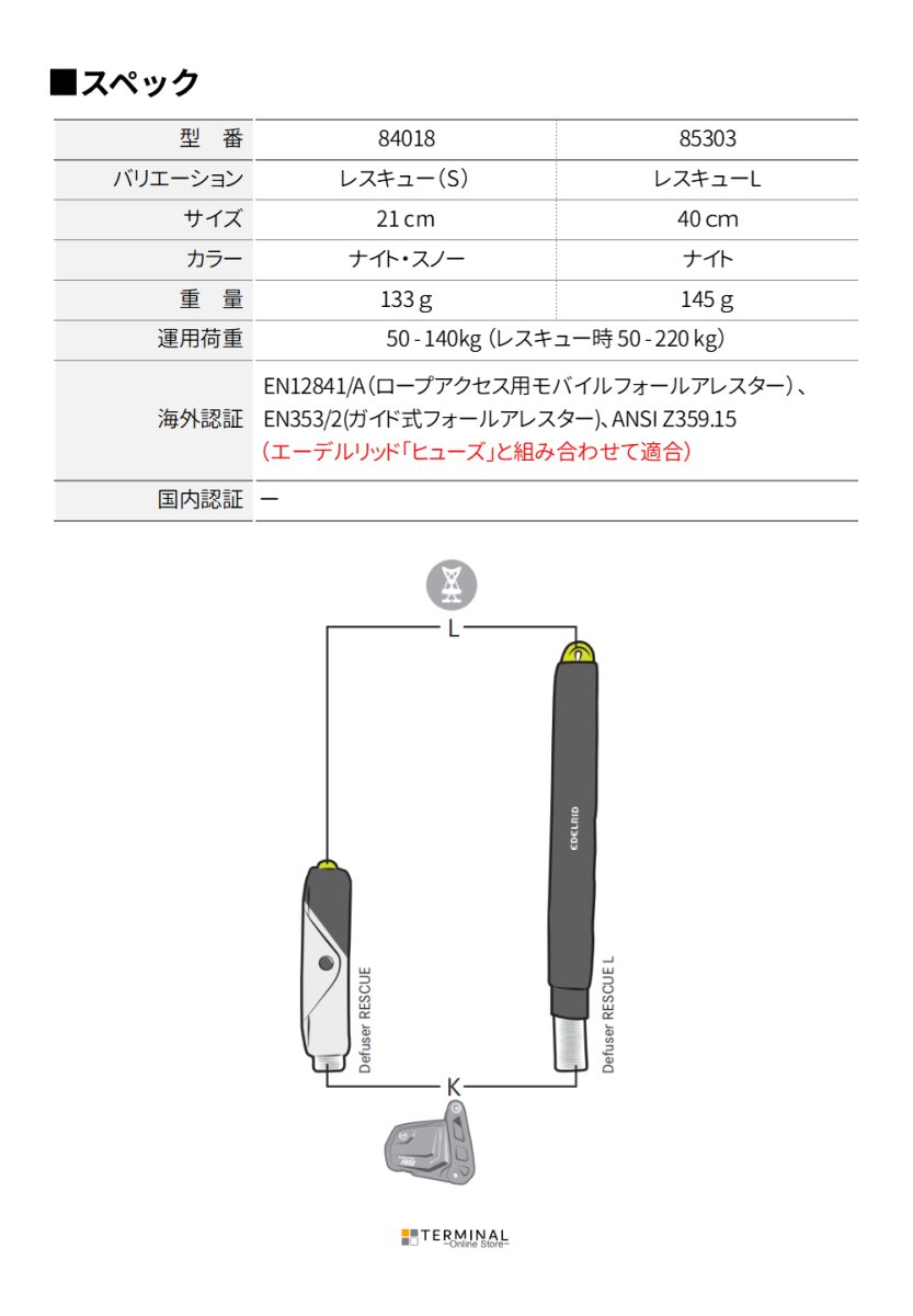 EDELRID Defuser Rescue エーデルリッド デフューザーレスキュー S 84018