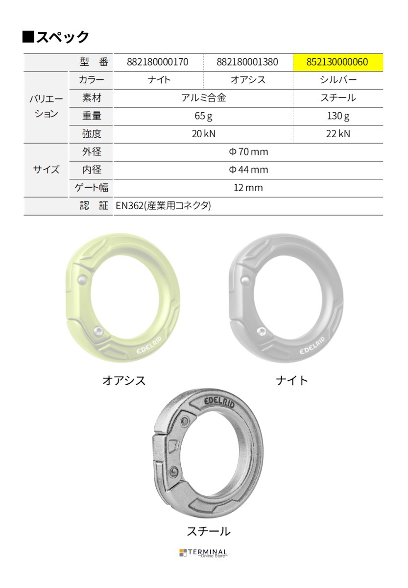 EDELRID CUPID エーデルリッド キューピッド スチール 852130000060