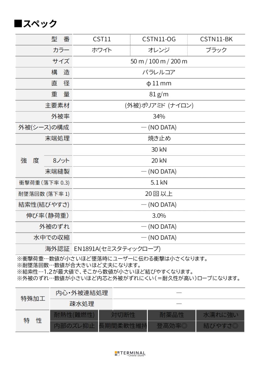 edelweiss Semi Static Rope エーデルワイス セミスタティックロープ 11 mm CST11