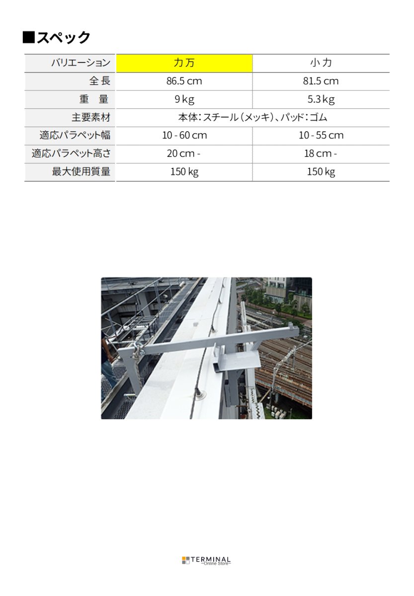 MIZO Parapet clamp rikiman ミゾー 可動式パラペットクランプ「力万」 PCRM