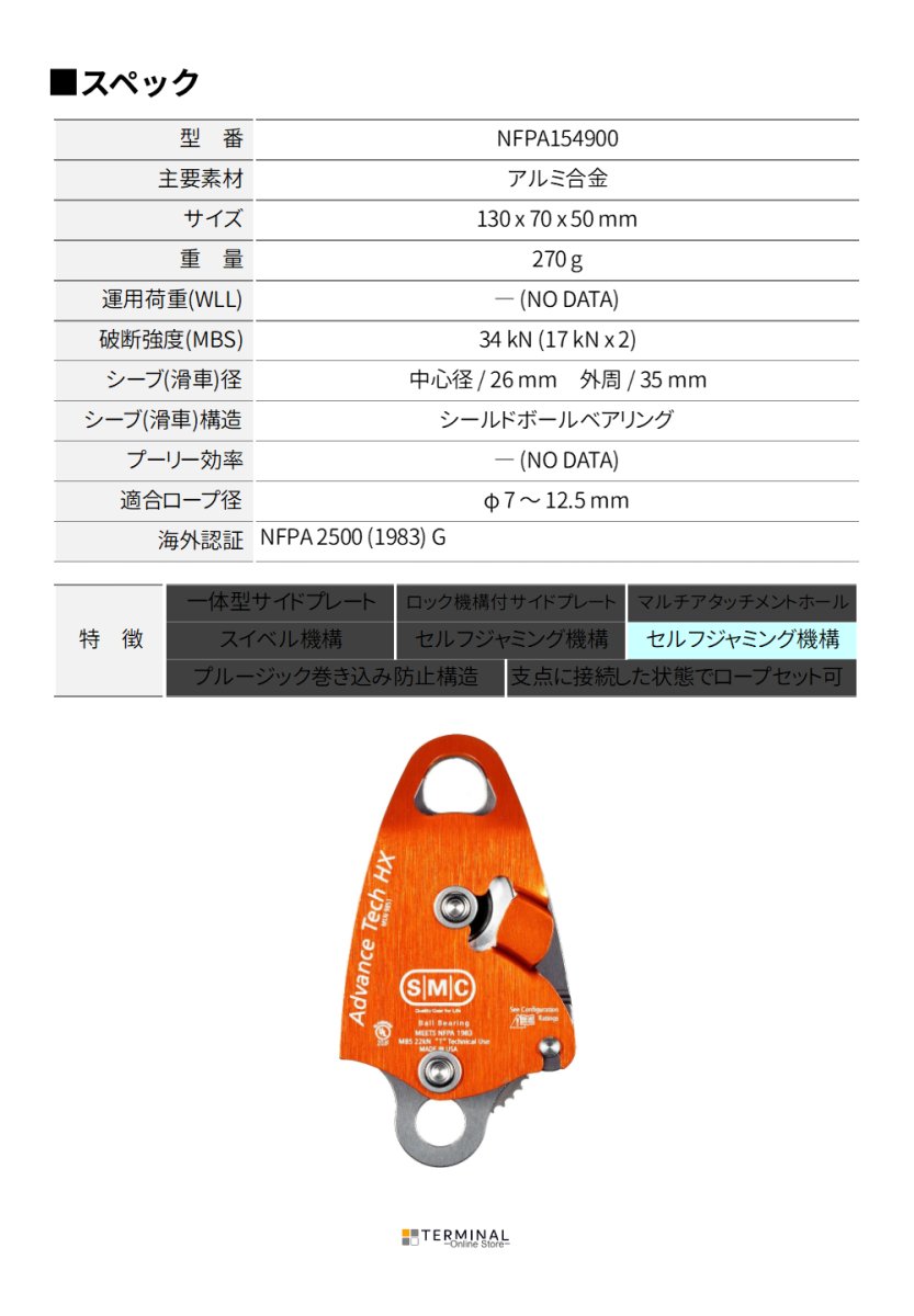 SMC Advance Tech HX エスエムシー アドバンステック・HX NFPA154900