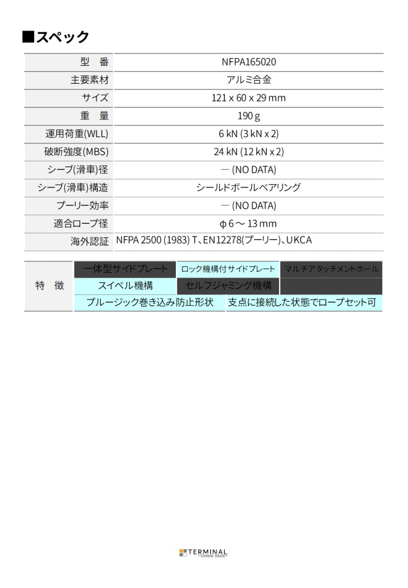 SMC Apex 1.1 Swivel Pulley エスエムシー エイペックス 1.1 スイベルプーリー NFPA165020