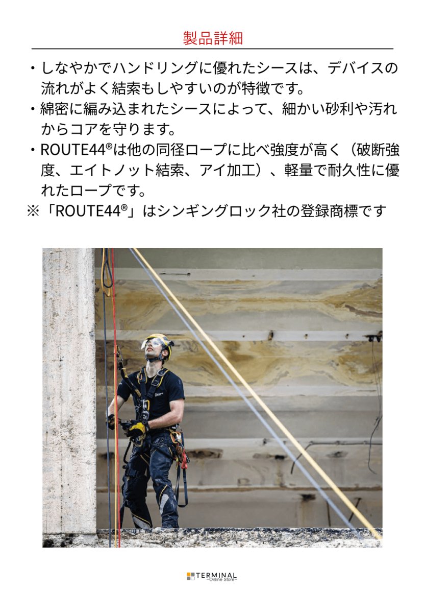 singing rock Static R44 11.0 シンギングロック スタティックR44 11mm 1アイ L0456WG030