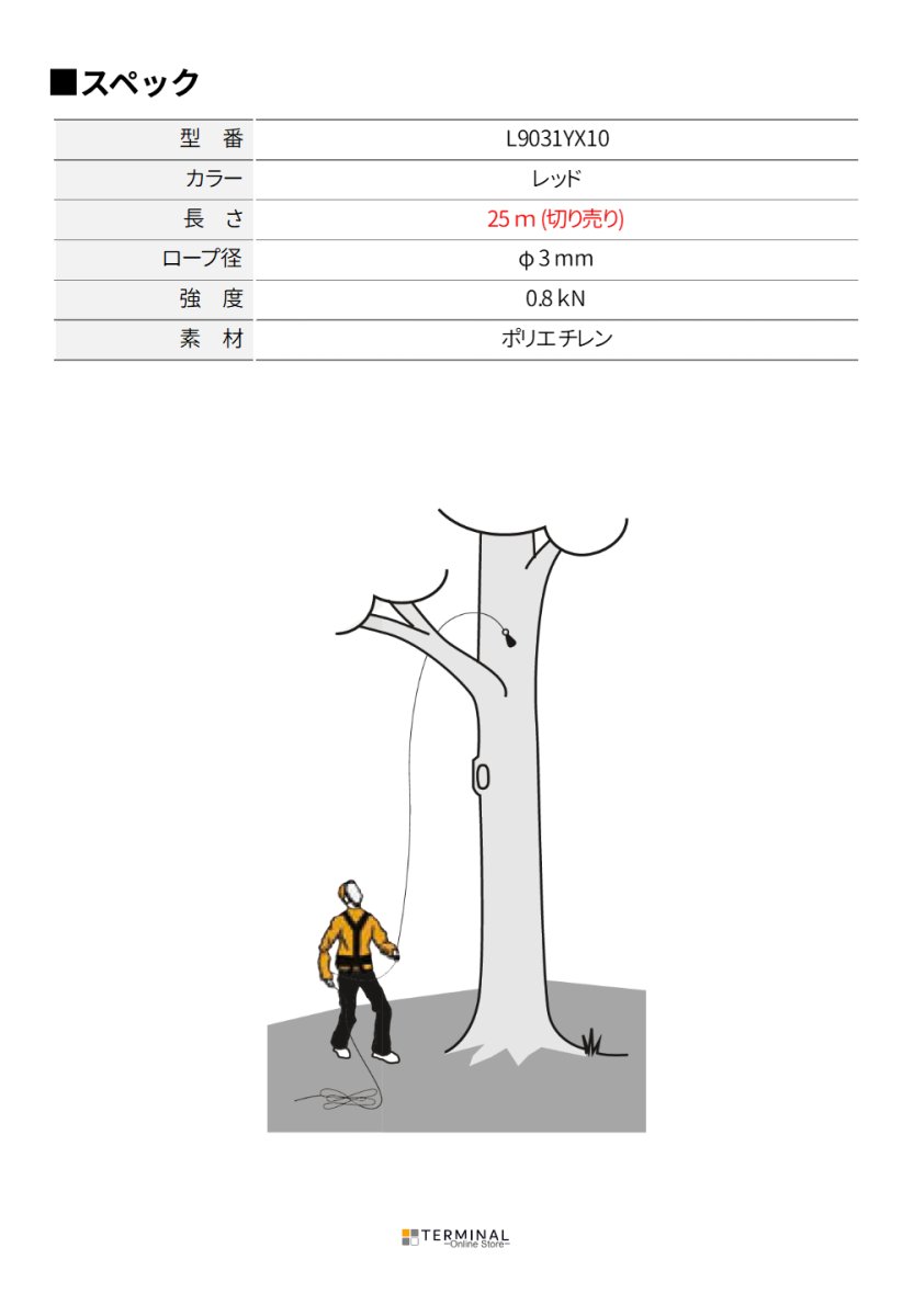 singing rock throw line シンギングロック スローライン 切り売り 25 m L9031YX10