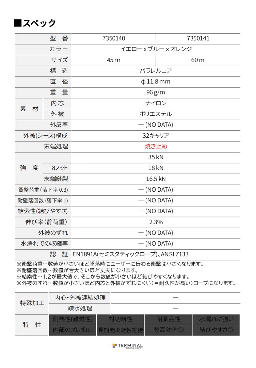 Teufelberger drenaLINE トゥーフェルベルガー ドレーナライン 11.8mm アイ無し 7350140