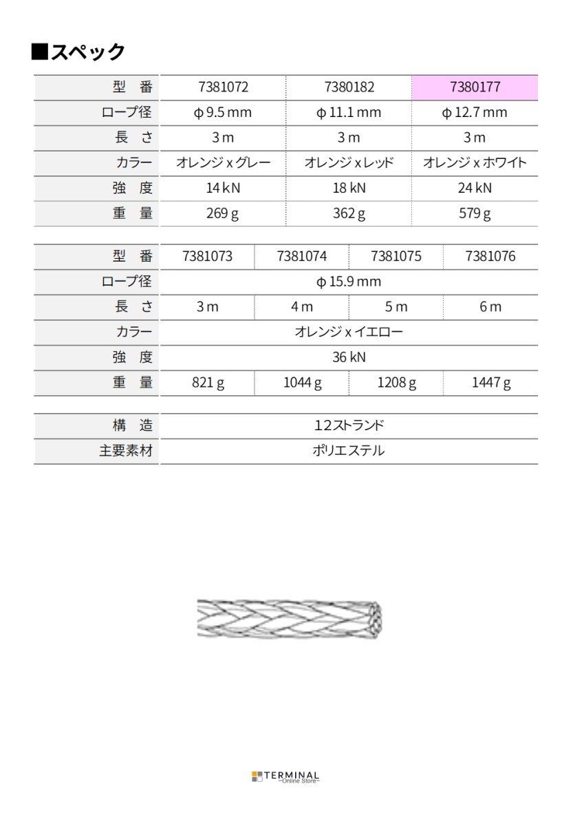 Teufelberger tREX Soft eye Sling トゥーフェルベルガー ティーレックス ソフトアイ スリング Φ12.7 mm 7380177